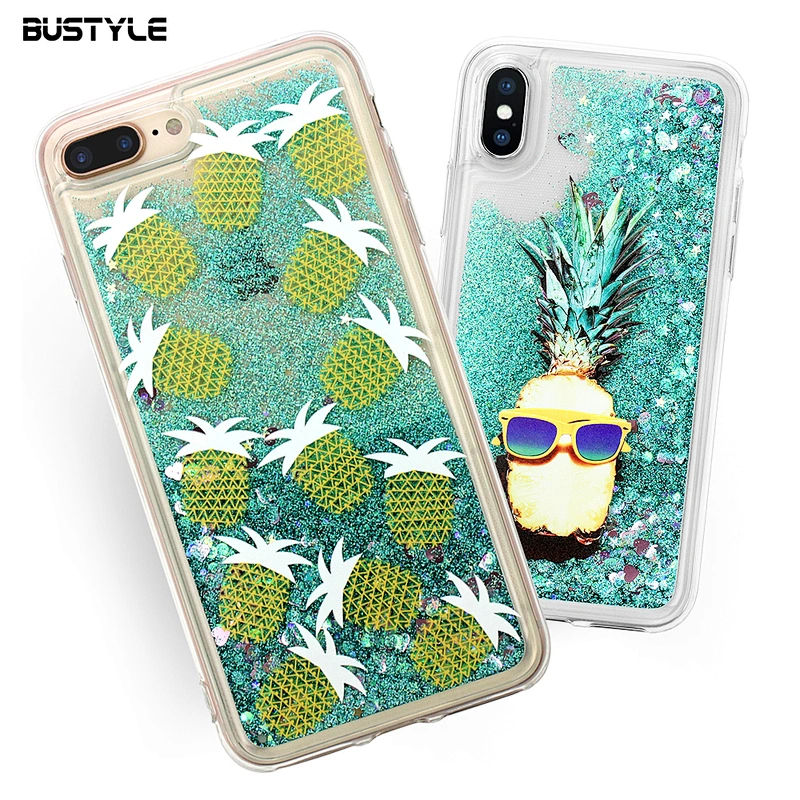 Glitter liquid quicksand shockproof phone case for iPhone x
