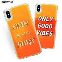 Glow in dark Liquid Neon Quicksand anti-fall custom cell Phone Case for iPhone x xr xs max