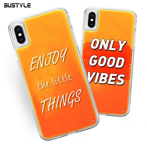 Glow in dark Liquid Neon Quicksand anti-fall custom cell Phone Case for iPhone x xr xs max