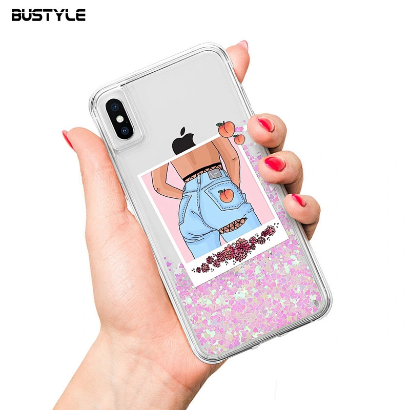 Newest Glitter love hearts Liquid Quicksand bling stars case for iPhone x xr xs max anti-shock phone cover for iPhone 6 7 8 plus