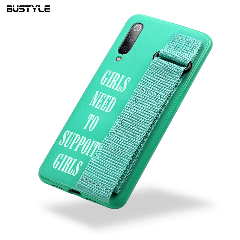 Wristband design canvas strap stand IMD phone case for xiaomi 9