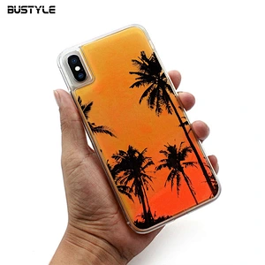 Glow in dark Liquid Neon Quicksand anti-fall custom cell Phone Case for iPhone x xr xs max