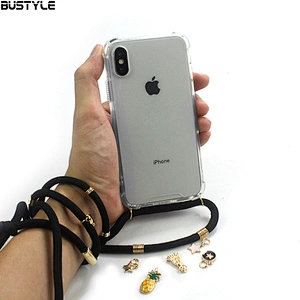 Latest colorful necklace phone case UV printing full protection cross body cover for iPhone X XS MAX