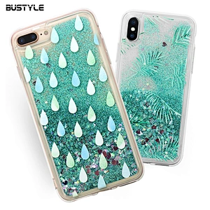 Glitter liquid quicksand shockproof phone case for iPhone x
