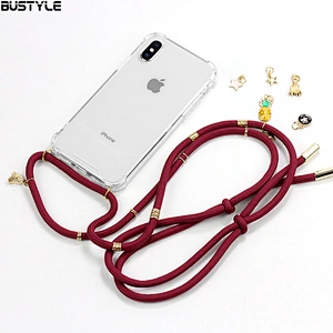 Latest colorful necklace phone case UV printing full protection cross body cover for iPhone X XS MAX
