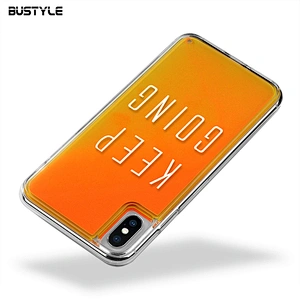 Glow in dark Liquid Neon Quicksand anti-fall custom cell Phone Case for iPhone x xr xs max