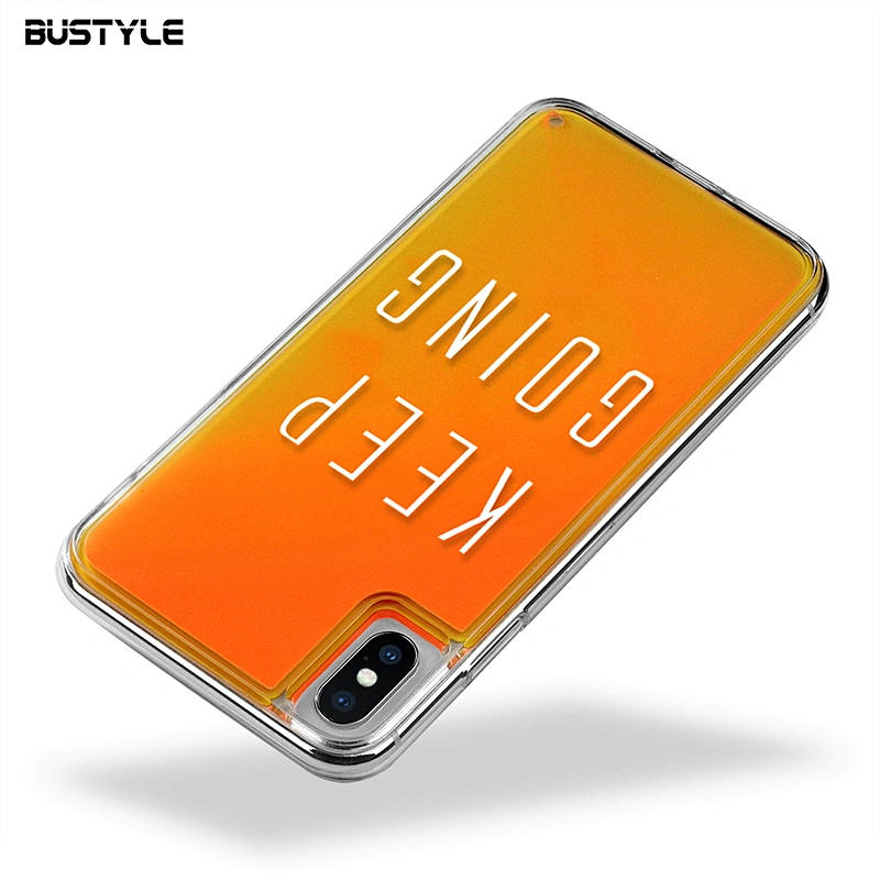 Glow in dark Liquid Neon Quicksand anti-fall custom cell Phone Case for iPhone x xr xs max