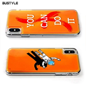 Glow in dark Liquid Neon Quicksand anti-fall custom cell Phone Case for iPhone x xr xs max