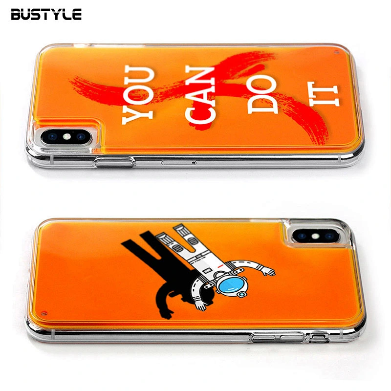 Glow in dark Liquid Neon Quicksand anti-fall custom cell Phone Case for iPhone x xr xs max