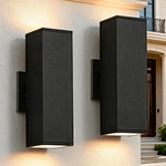 High Quality Aluminum IP65 Square Wall Mount LED Wall Lamp Color Temperature Adjustable Waterproof Tempered Glass Wall Lights