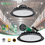 IP65 Waterproof 300W UFO High Bay Light High Lumen Anti-Glare 150lm/w Ra80 CRI 6000K Daylight Dimmable Aluminum Warehouse