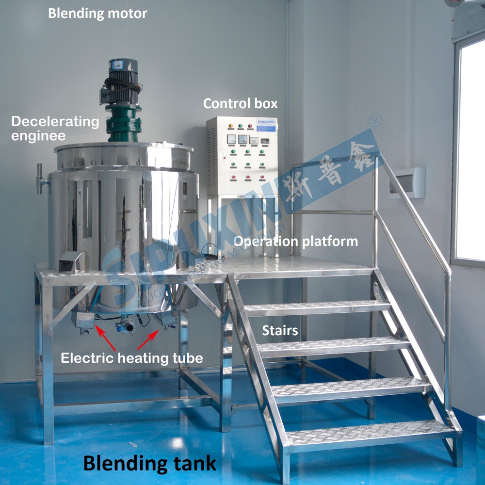 Electic heating blending tank without homogenizer