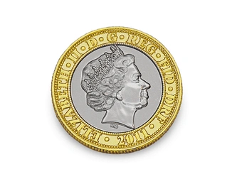 Bright Gold Metallic Glossy Queen Elizabeth Collection Coins