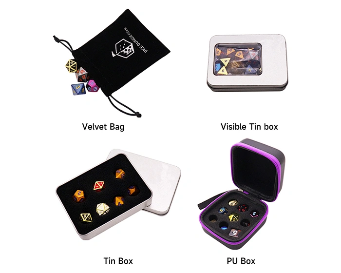 metal dice with box