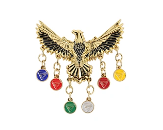 Enamel Brooch Custom Plated Metal Eagle Pin Hole Pin Art Badge Wholesale