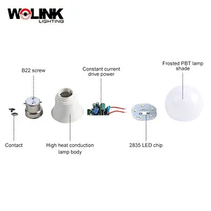 Hot selling office home smd2835 E27 B22 led bulb light 5w 7w 9w 12w 15w 18w indoor bulb led light lamp