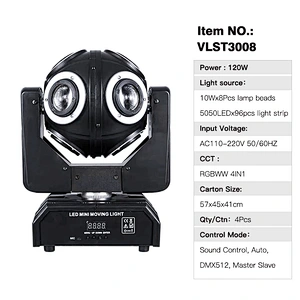 120w stage lamp RGBW Rolling Beam Rotation strobe laser Led Mini Moving Head laser Light for dj party
