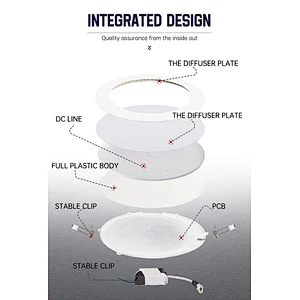 VORLANE Factory price high lumen illuminated 3 color recessed ceiling lighting slim led panel light