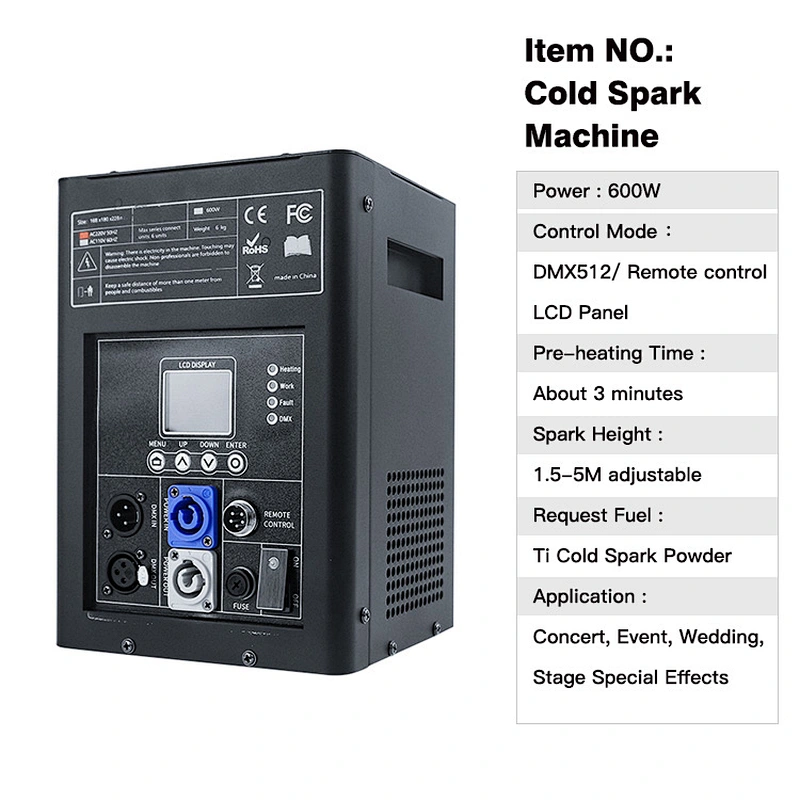 Portable sparking machine battery Custom 600w 650w 700w 750w electric cold spark machine set with case 4pcs