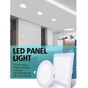 Round and square 110v panel light 12v dc 24 volt white round flat ceiling led light panel detect 220v ceiling light panel