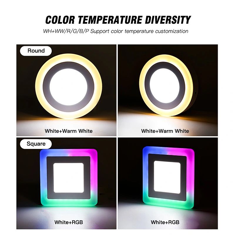 Energy Saving LED Surface ceiling edge Double Color RGB panel surface mounted led light for home