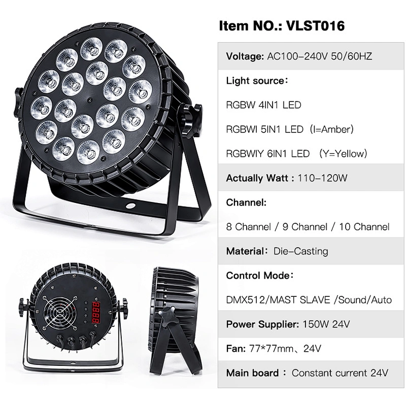 OEM Water proof RBGW 4 in 1 stage lamp 54*3w led waterproof 54 led par lights bar event dance floor pub