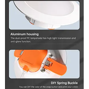 High brightness CCT 3000K 4000K 6000K downlight lamp commercial downlight 7W 9W recessed led downlight fixture for project