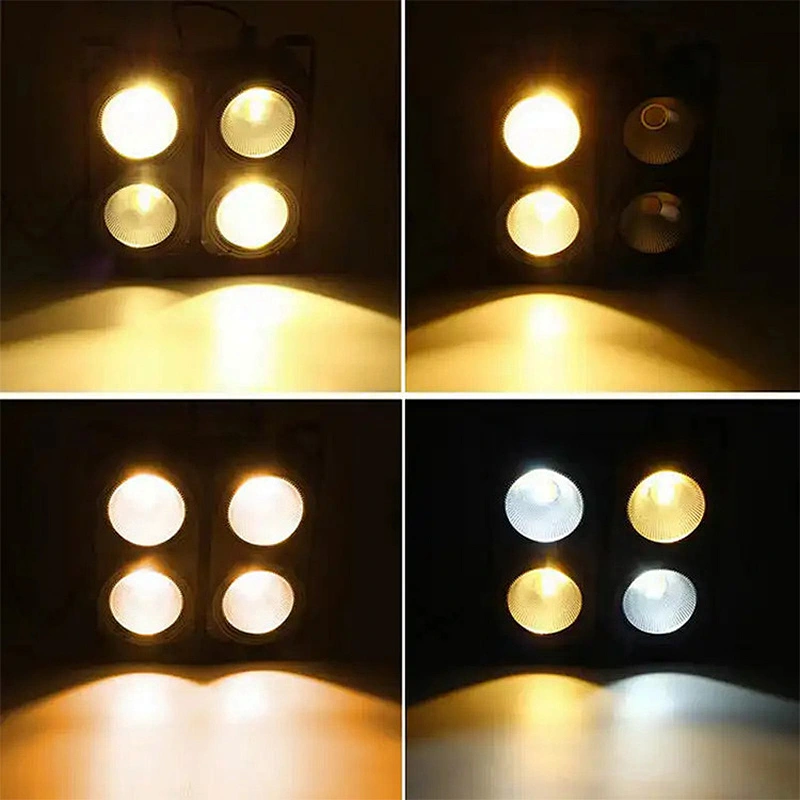 Custom color Warmwhite Coolwhite 2x100w stage light 4x100w 4 eyes led cob blinder light for dj disco