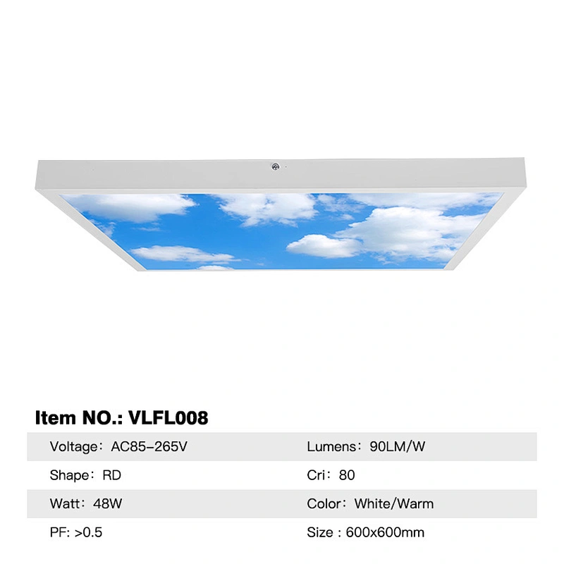Indoor Decorative Roof artificial Skylights ultra slim Ceiling lamp 48w LED Blue Sky cloud Flat Panel Light