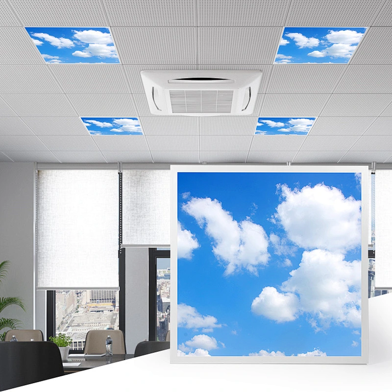 Indoor Decorative Roof artificial Skylights ultra slim Ceiling lamp 48w LED Blue Sky cloud Flat Panel Light