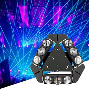 3w*9pcs Triangle 4 in 1 Moving Head Stage lamp RGBW Color 9 head spider laser moving light 9 eyes led