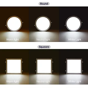 VORLANE Factory price high lumen illuminated 3 color recessed ceiling lighting slim led panel light