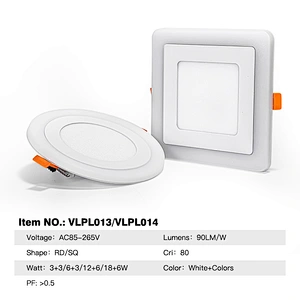 Custom panel lamp Watt 3 6 12 18 w factory price LED Recessed Double Color RGB Panel Light COB
