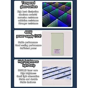 Guangzhou 3d infinity mirror pixel stage platform video light up interactive led dance floor tiles magnetic