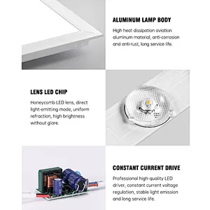 Office lamp 2x4 1x4 recessed suspending square classroom 60x60 30x30 60x30 integrated big flat panel light