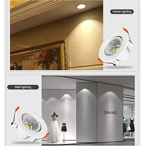Hotel project lighting anti-glare dimmable 9w 12w led ceiling spot down light recessed downlights 4inch COB