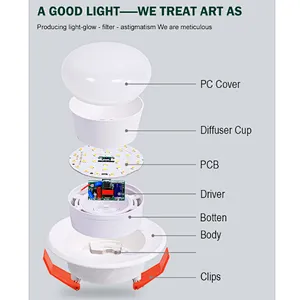 VORLANE Recessed 7w downlight mould led down light recessed for office meeting room restaurant