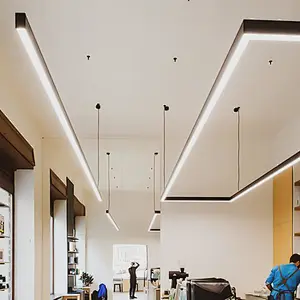 Custom 17w 21w 30w modern pendant conference meeting room lamp strip office led linear lighting for ceiling