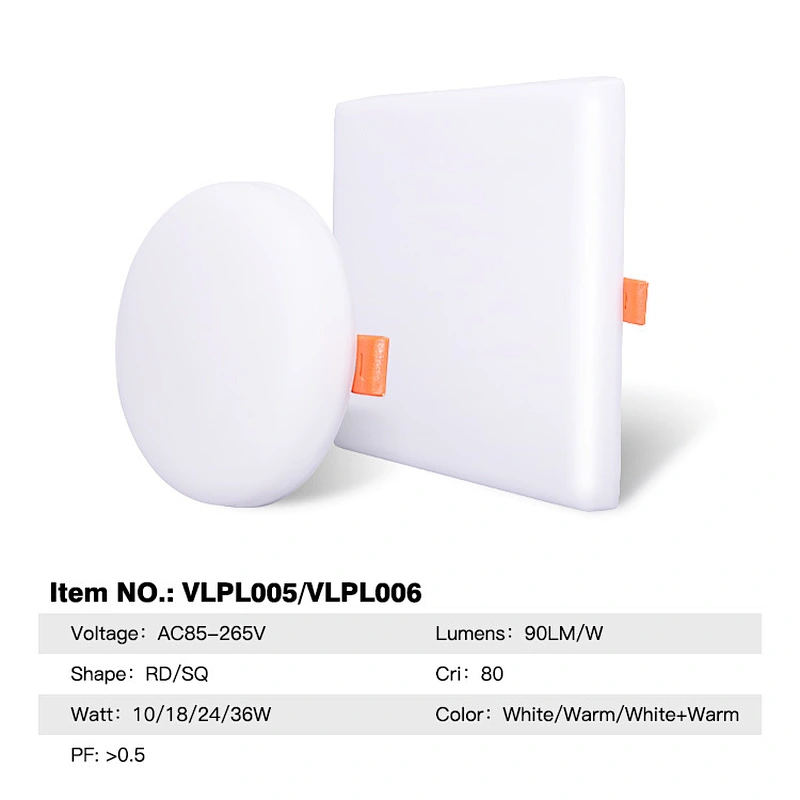 Panellight 3000k 5000k office hospital 9w 12w 18w 24w Indoor lamp Recessed Ceiling frameless led panel light