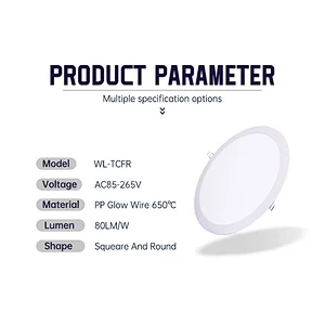 VORLANE Factory price high lumen illuminated 3 color recessed ceiling lighting slim led panel light