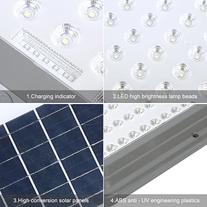 Hot sale outdoor lighting ip65 waterproof 60w 90w 120w abs all in one solar led street lamp