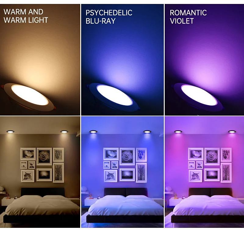 High lumen 7watt flush mounted recessed RGB led down light
