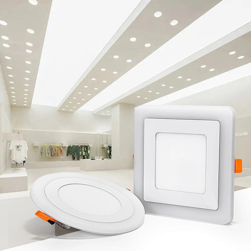 Custom panel lamp Watt 3 6 12 18 w factory price LED Recessed Double Color RGB Panel Light COB
