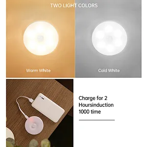 Rechargeable Tap Lights Wireless LED Puck lamp Magnet Stick on Closet Light for Cabinet Wardrobe Counter Bedroom