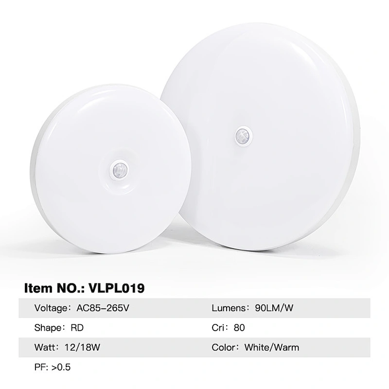 Apartment Aisle stairway human body sensor panel light round ceiling lamp for indoor home lighting