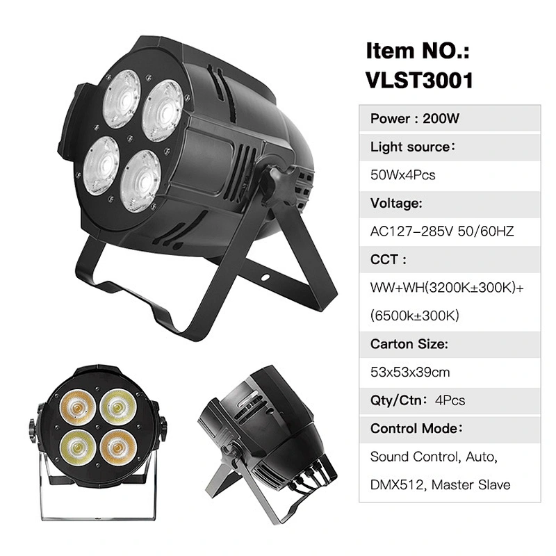 WOLINK 200w zoom theater 2in1 4 eyes cob par stage led lights for wedding and church