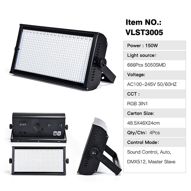 Factory price full color atomic rectangle led 1000 w dmx stage strobe light rgb for dj club party show
