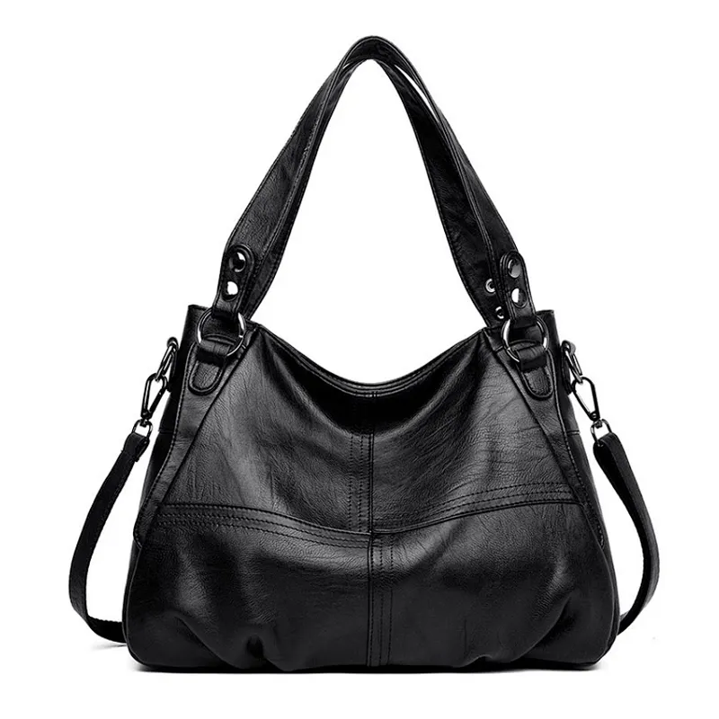 Black soft leather handbags
