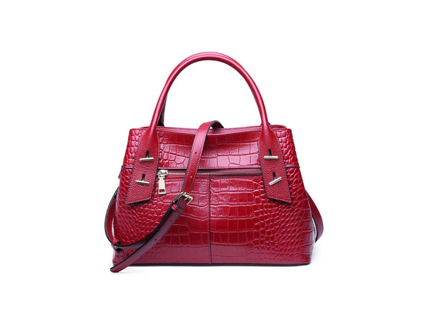 Fashion Croco handbag with shoulde strap|Melody Leather