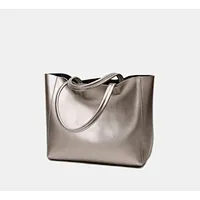 2019 new fashion simple soft leather large capacity tote bag